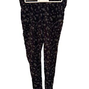 Women's Black & Silver Grey Torrid Star Print Ankle Leggings 1X